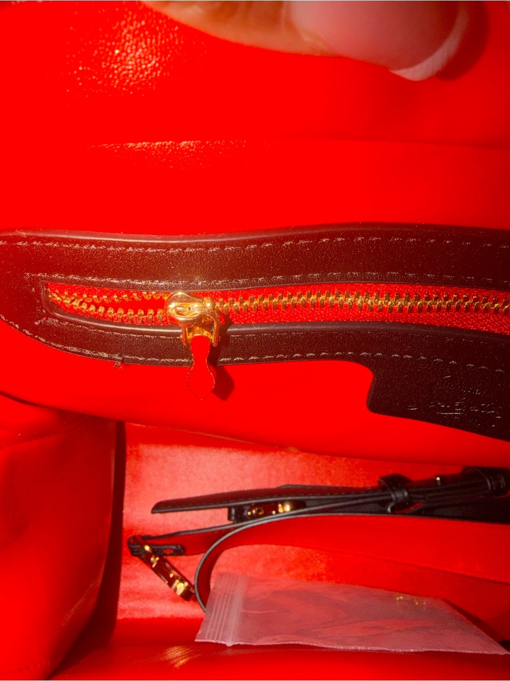 Source Unknown Black Tote with Gold, Silver and Red Stud Accents - Picture 3 of 8